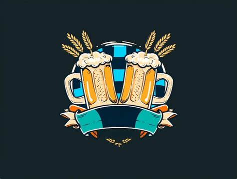 Logo image with two beer mugs | Premium AI-generated image