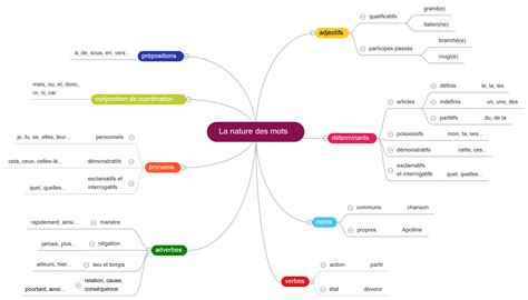 Carte Mentale Simplifi E De La Nature Grammaticale Des Mots Cm Cm