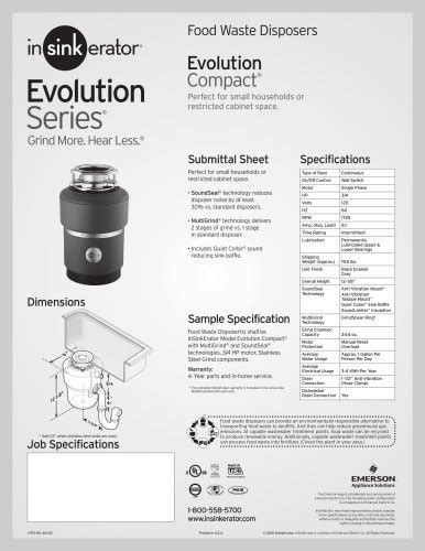 Evolution Compact - InSinkErator - PDF Catalogs | Documentation | Brochures