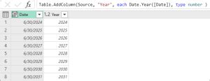 Date Year Date Function Power Query M