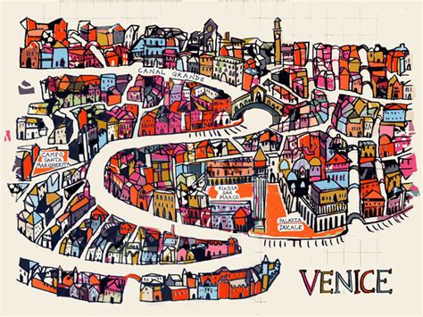 9 Vibrant Illustrated Maps Of Venice Wanderarti