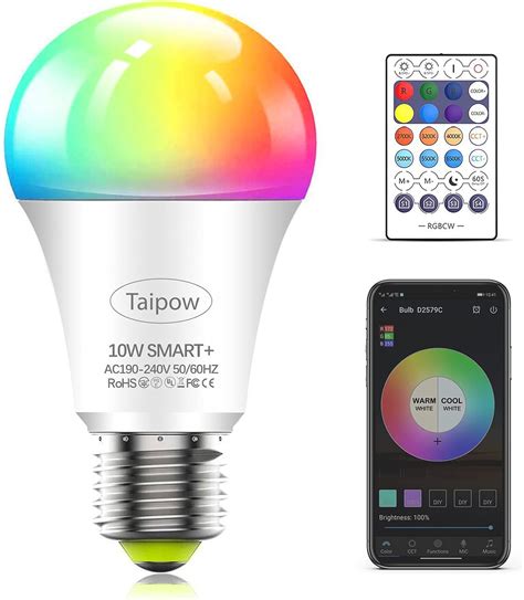 Taipow Led Ampoule Connect E Alexa E W Ampoule Wifi Multicolore