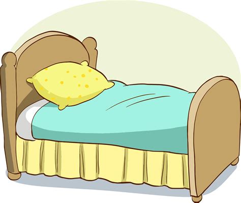 Download Children bed covered with green bedding, flat vector