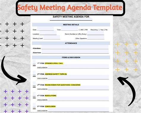 Safety Meeting Agenda , Safety Meeting Agenda form , Safety Meeting Agenda Template in 2022 ...