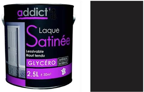 Peinture glycéro déco tous supports noir satin 2 5L ADDICT