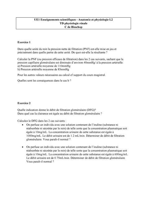 Physiologie Staps UE1 Enseignements Scientifiques Anatomie Et