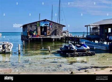 An 0ver The Water Restaurant In San Pedro Belize Stock Photo Alamy