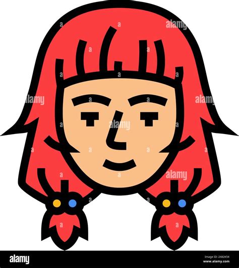 Woman Otaku Avatar Color Icon Vector Illustration Stock Vector Image