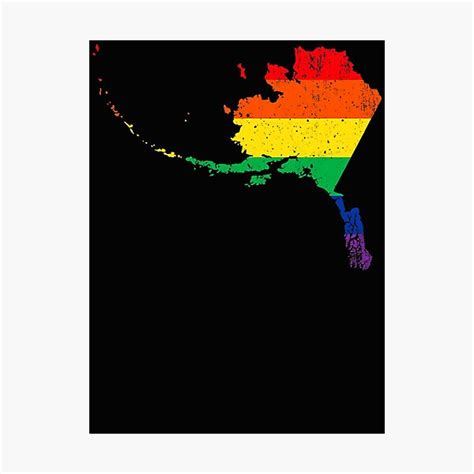 Lámina fotográfica Mapa de la bandera del arco iris del orgullo de