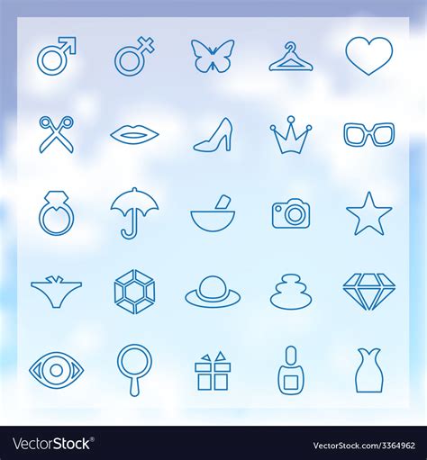 Beauty Glamour Icons Set Royalty Free Vector Image