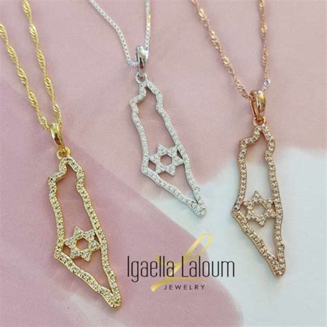 ISRAEL map stones necklace – Igaella Jewelry