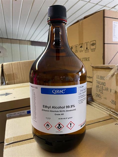 Ethanol 99 9 AR grade 2 5 ลตร ขวด ยหอ Qrec Newzealand แลป