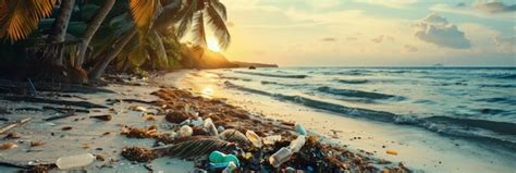 La contaminación marina Las playas sucias con basura plástica y otros