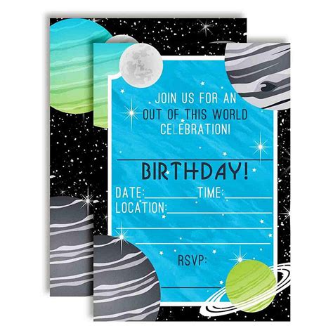 Outer Space Planets Birthday Party Invitations 40pc. by AmandaCreation | Oriental Trading