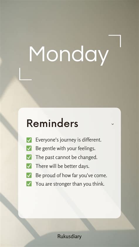 Monday Reminders Qotd Daily Reminders Self Care In Monday