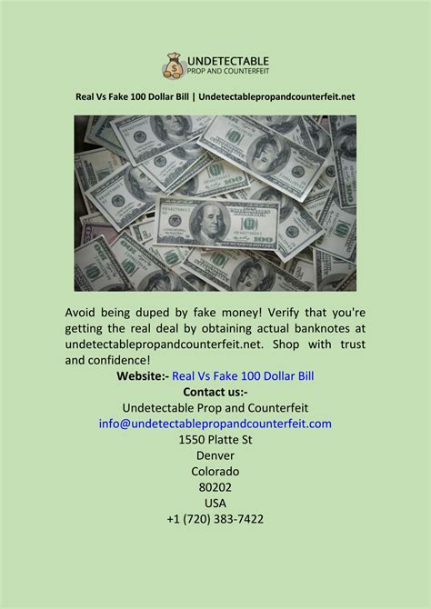 PPT - Real Vs Fake 100 Dollar Bill Undetectablepropandcounterfeit.net ...