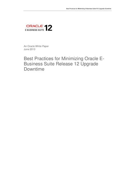 PDF Best Practices For Minimizing Oracle EBS R12 Upgrade Downtime