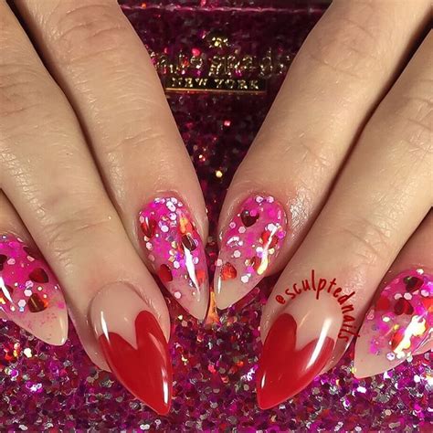 Glamandglitsnails Red Heart Is Ravish Me Nail Designs Manicure