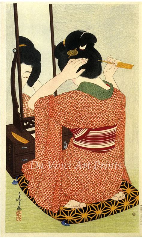 Japanese Art Fine Art Reproduction Before The Mirror 1932 By Hirano Hakuho Fine Art Print