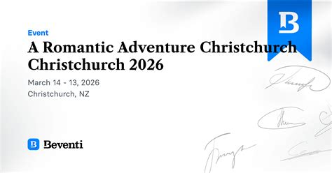 A Romantic Adventure NZ 2026 - Beventi