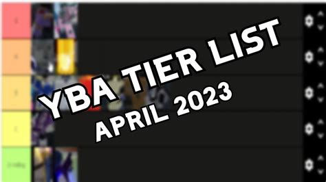 YBA Stand Tier List April 2023 YouTube