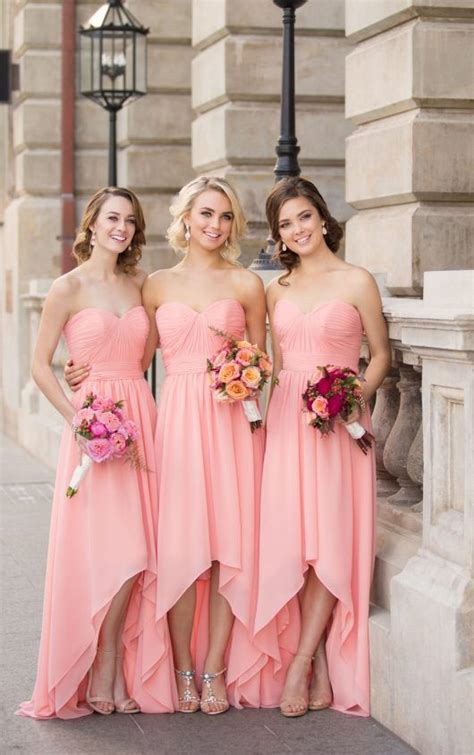 8826 Chiffon High Low Bridesmaid Dress By Sorella Vita Pink Chiffon