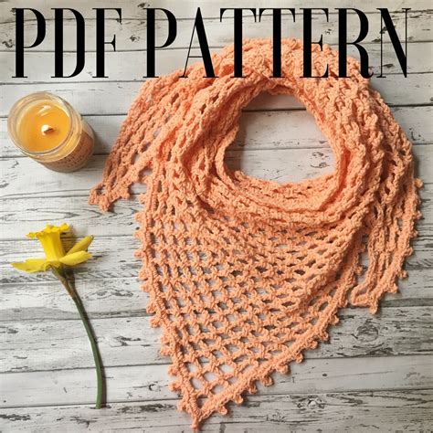 Crochet Triangle Scarf Pattern Spring Scarf Tutorial Etsy