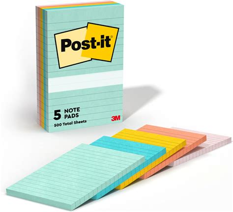 9 Pack Pastel Lined Sticky Notes 4x6 And 9 Pack Aesthetic Vintage Lined Sticky