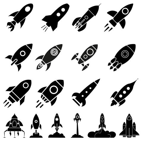 Space Rocket Icon Vector Space Craft Illustration Sign Shuttle Symbol