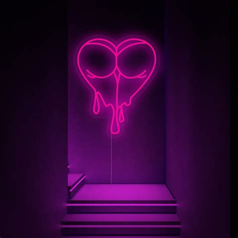 Wet Ass Melting Heart Neon Sign Happyneon