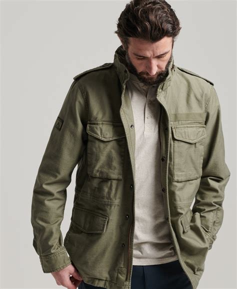 Men S Military M Jacket In Dusty Olive Green Superdry Ca En