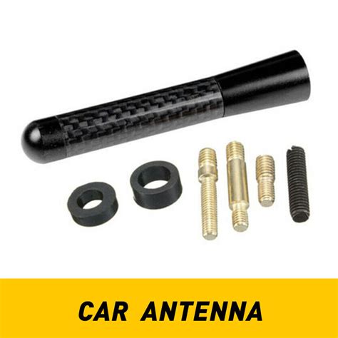 Black 3 Car Bee Sting Stubby Short Carbon Fiber Arial Ariel Arial Mast