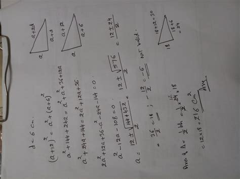 The Sides Of A Right Triangle Is In Arithmetic Progression Whose Common Difference Is 6 Cm What