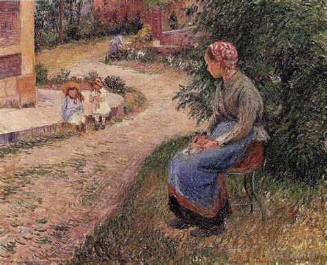 Big Picture Of Artwork A Servant Seated In The Garden At Eragny