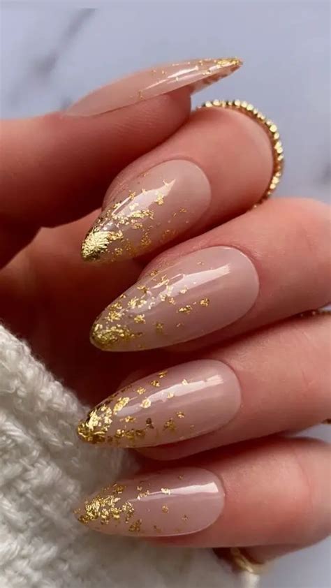 Unhas decoradas folha de ouro as lindas decorações