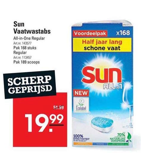 Sun Vaatwastabs Aanbieding Bij Sligro Folders Nl