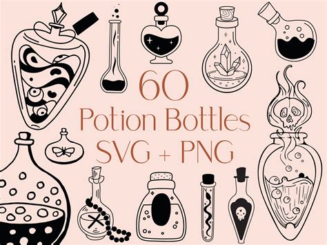 Potion Bottles Svg Witchcraft Svg Mystical Svg Magic Svg Etsy Canada