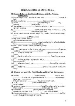 General Exercice On Tenses By Asma Chihab Tpt