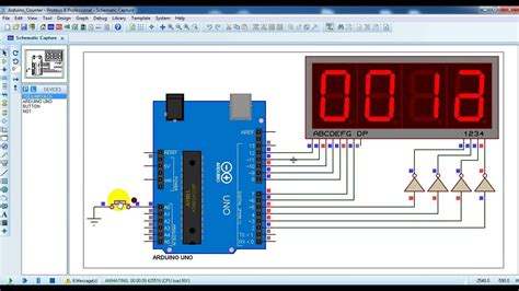 Arduino With Segment Display Proteus Simulation Youtube