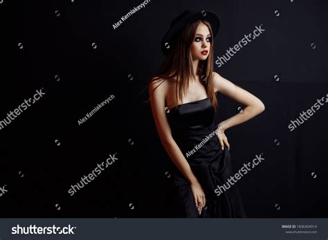 Beautiful Brunette Woman Sexy Model Red Stock Photo Shutterstock