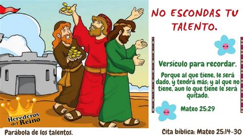 Tema NO ESCONDAS TU TALENTO Versículo MATEO 25 29 CULTO DE NIÑOS