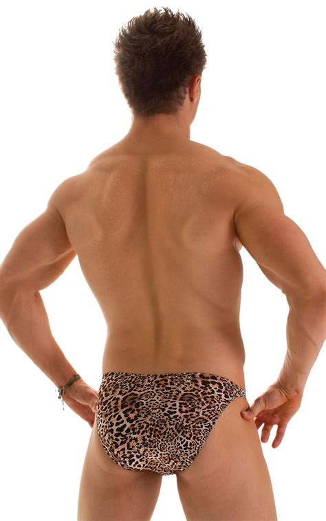 Mens Classic Brazilian Bikini Swimsuit In Super Thinskinz Cheeta