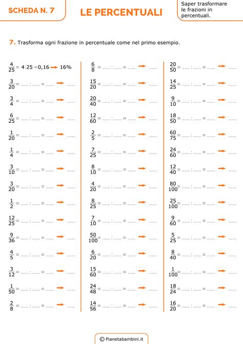 Esercizi Sulle Percentuali Da Stampare Per La Scuola Primaria