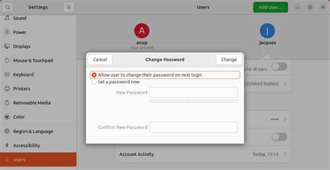 how to change password in linux ubuntu