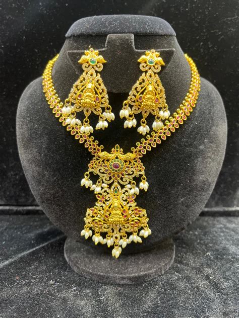 Party Wear Peacock Gold Plated Brass Necklace Set 750 Gm At Rs 2600set In Chennai