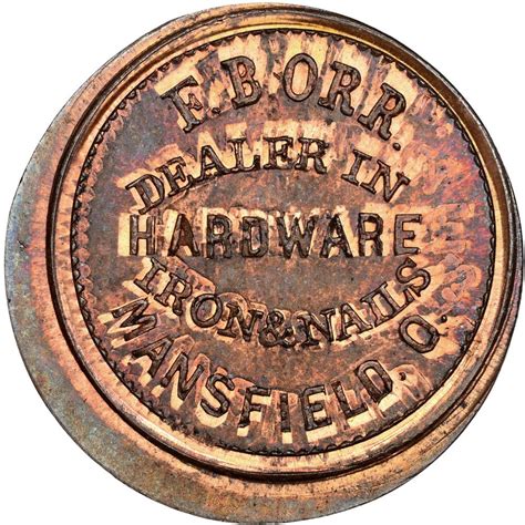 Civilwartokens Oh B A R Ngc Ms Rb Mansfield Ohio