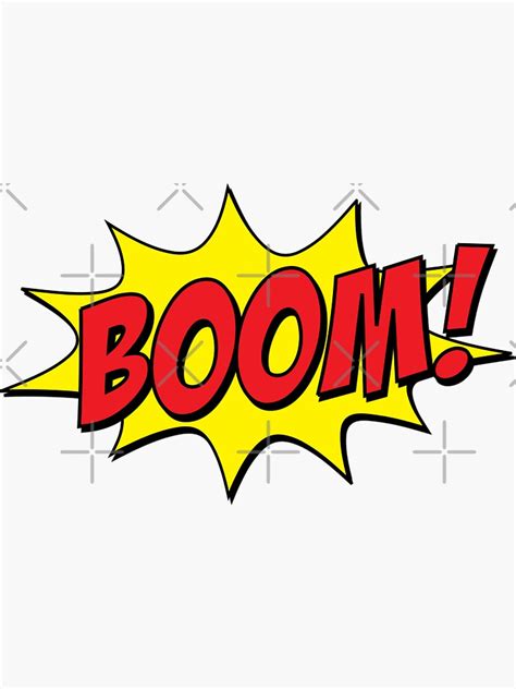 Funny And Creative Explosion Onomatopoeia Boom Sound Sticker For Sale