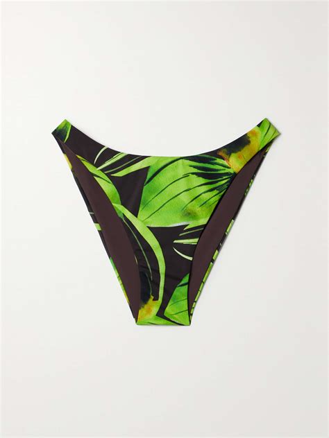 Louisa Ballou Printed Stretch Bikini Briefs Net A Porter