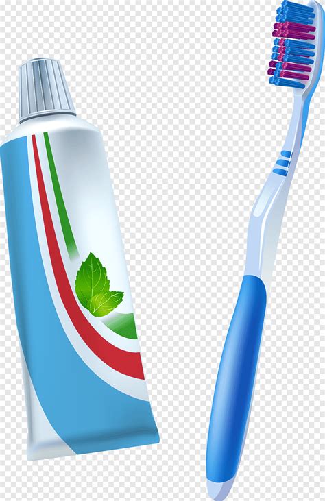 Toothpaste Soft Tube And White And Blue Toothbrush Illustration