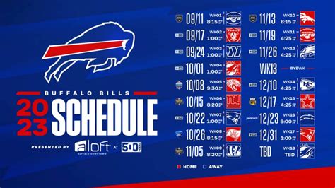 Bills release 2023 schedule | Fingerlakes1.com